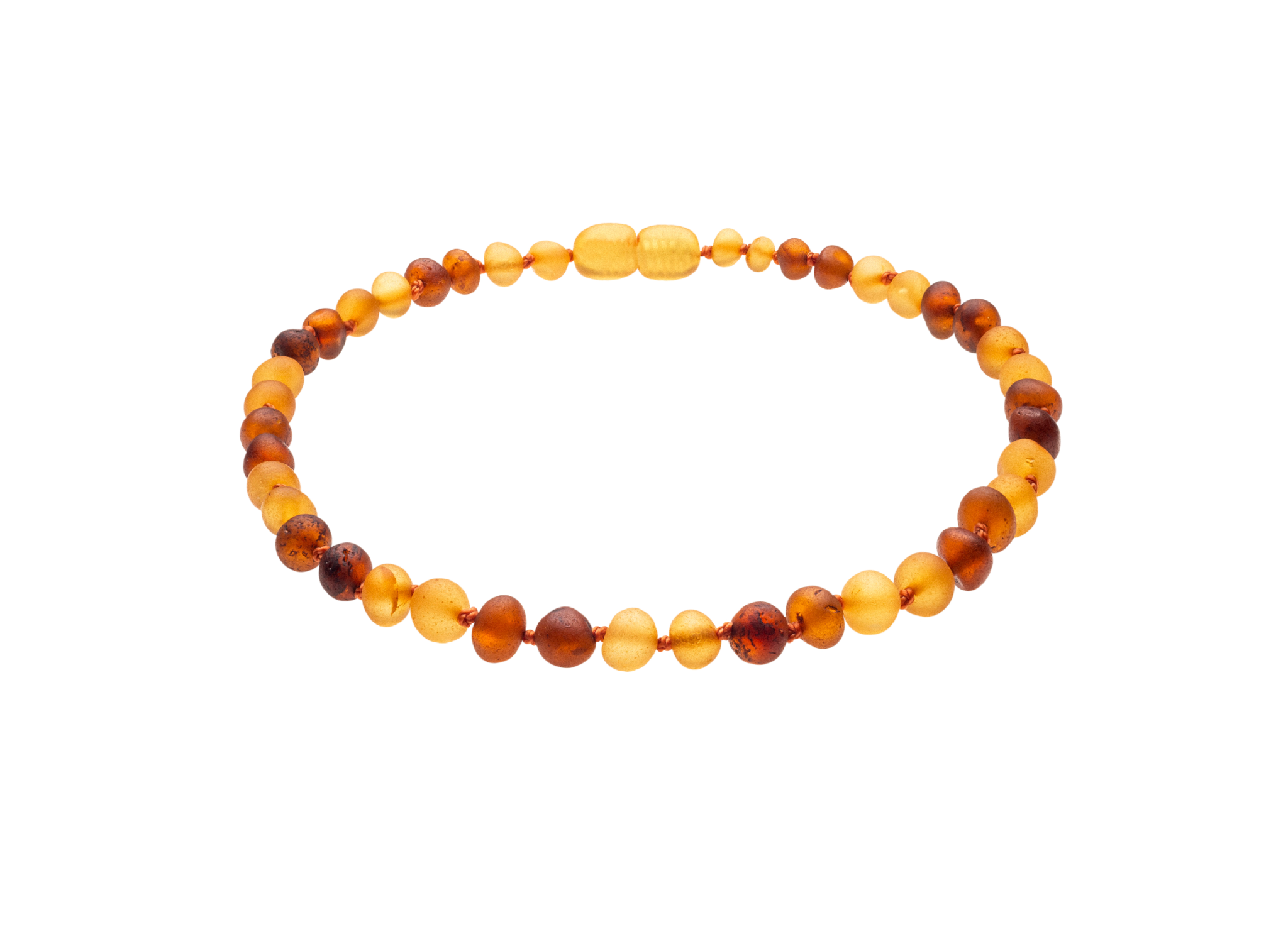 Genuine Amber Necklace Made With Unpolished Honey and Unpolished Cognac